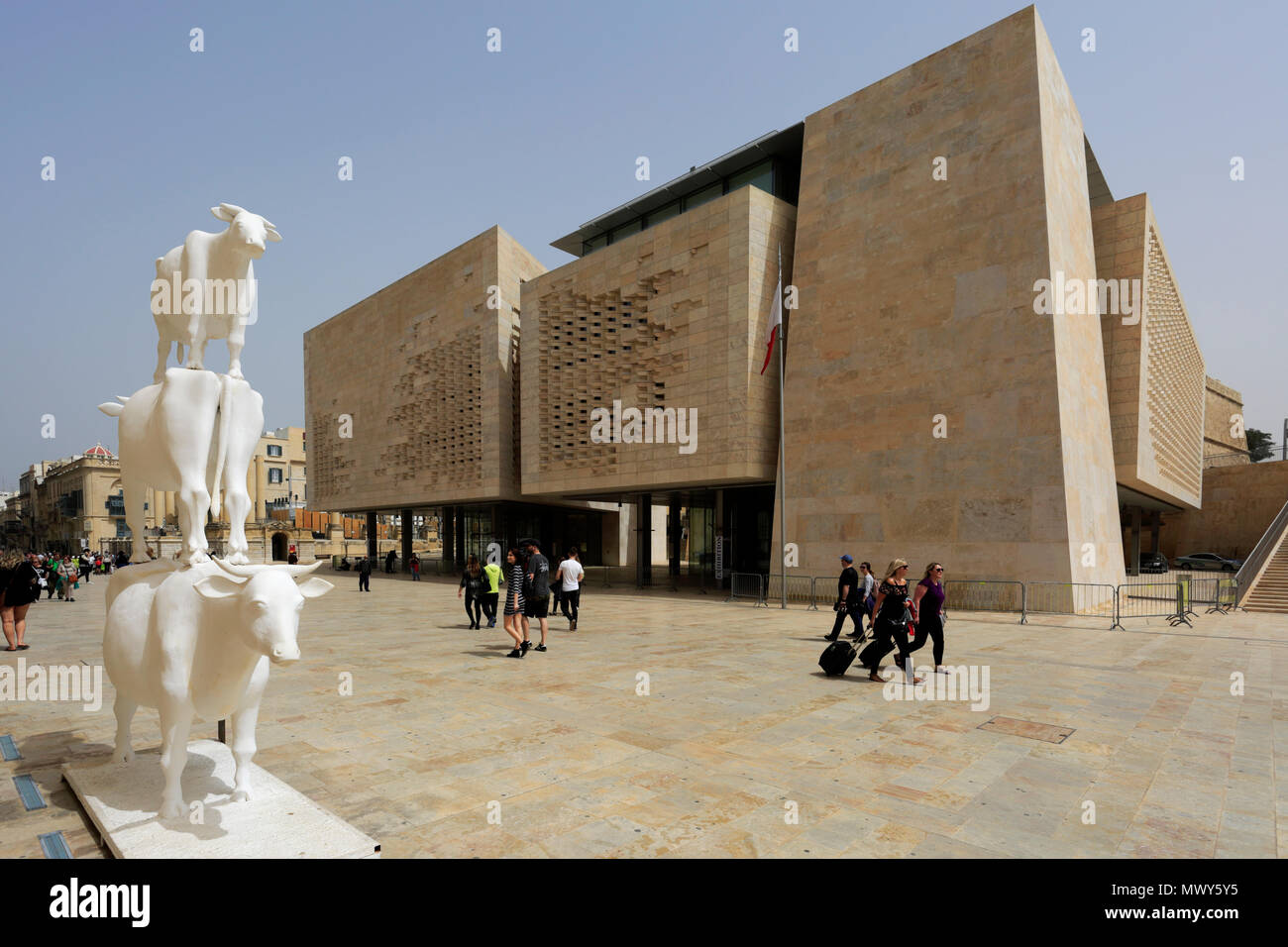 Il nuovo edificio del Parlamento, Repubblica Street, Valletta, Malta Foto Stock