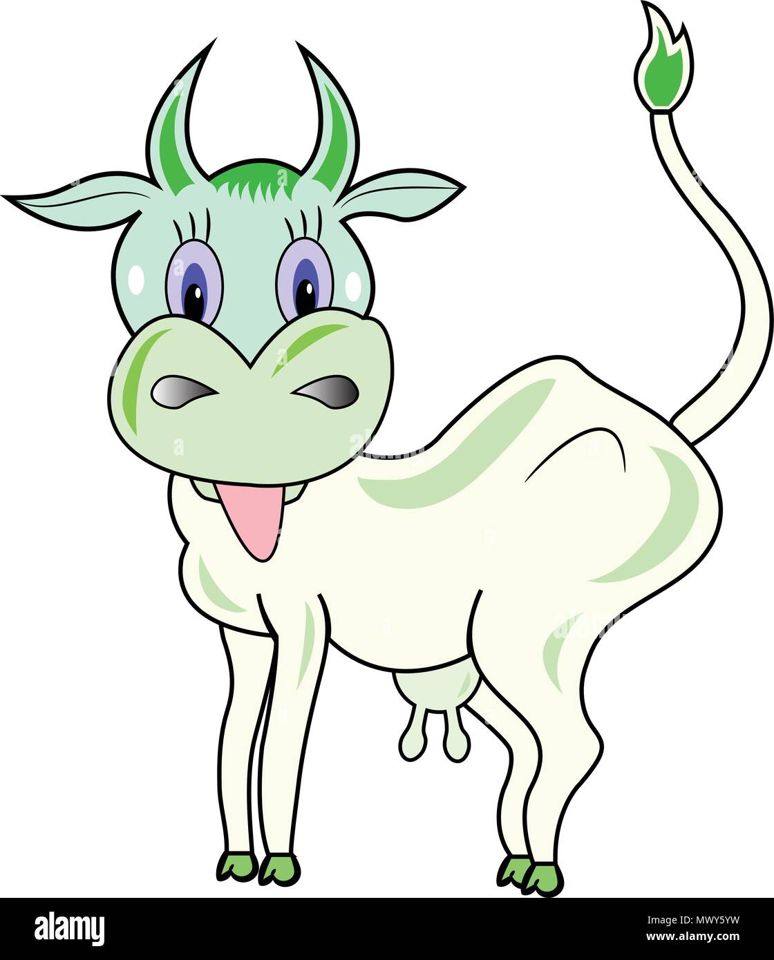 Funny cow cartoon illustrazione vettoriale Illustrazione Vettoriale