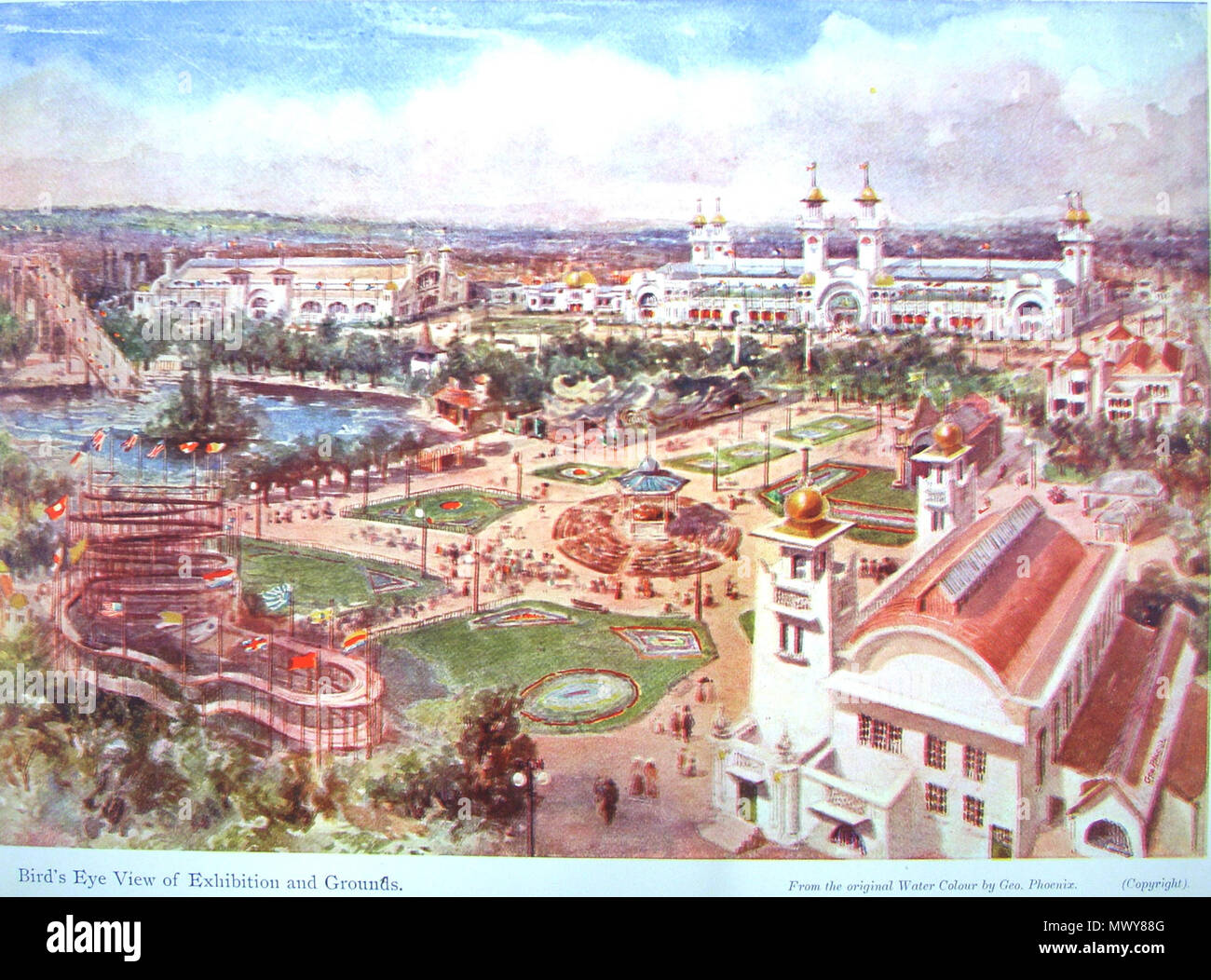 . Inglese: Geo Phoenix. La prospettiva aerea del 1902 Wolverhampton Arte e esposizione industriale. 1902. Geo Phoenix 238 Geo Phoenix. La prospettiva aerea del 1902 mostra di Wolverhampton Foto Stock