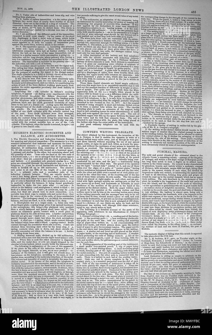 . Il Illustrated London News, 1879, p. 463 . Il 15 novembre 1879. Sconosciuto 294 ILN 1879, p. 463 Foto Stock
