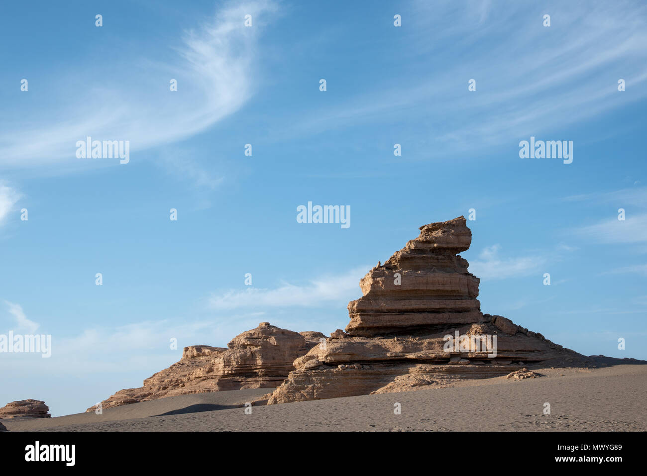 Le formazioni rocciose in Yadan nazionale parco geologico, provincia di Gansu, Cina Foto Stock