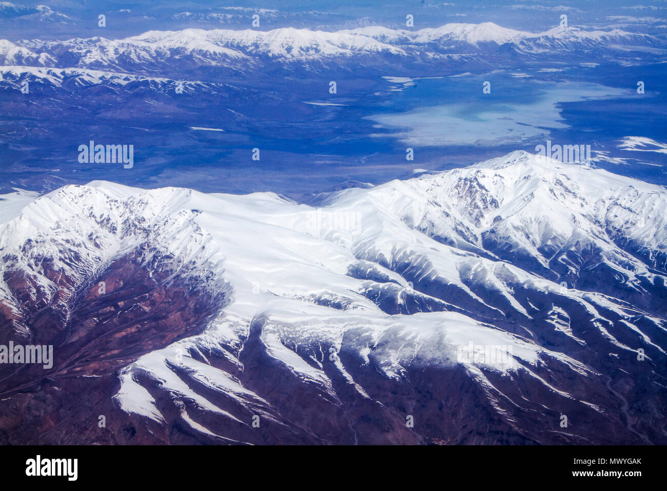 Montagna di neve linea, Hindustan, Afghanistan Foto Stock