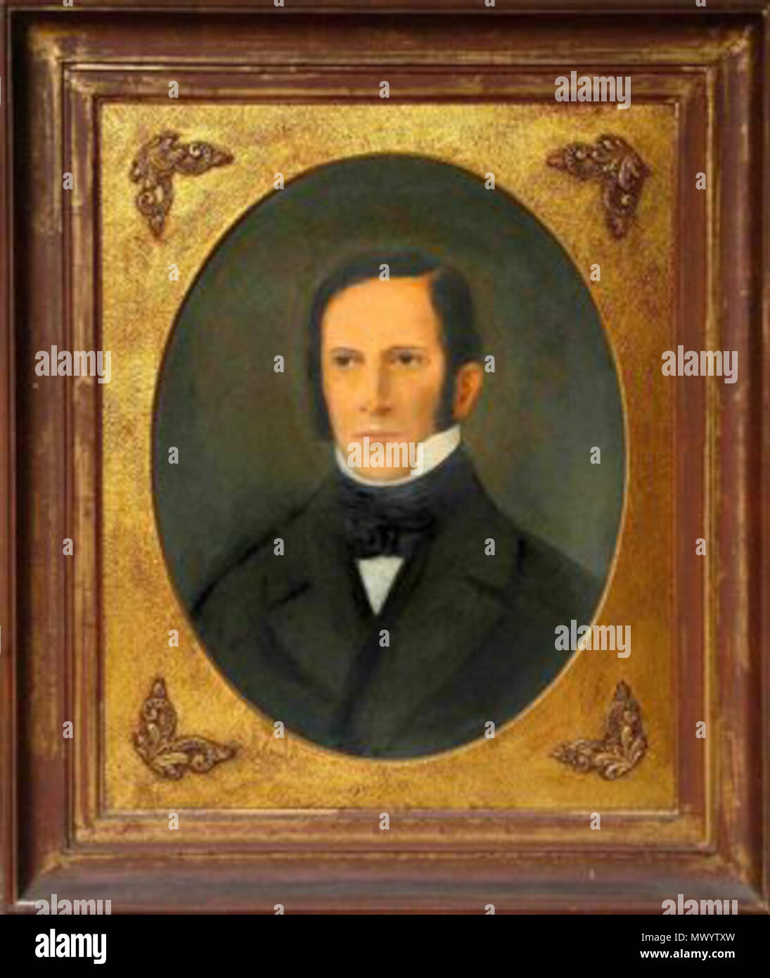 . Español: José Severo Malabia; retrato con marco antiguo exhibido en la Casita de Buenos Aires, Argentina. prima del 1847. non indicato 389 MalabiaJoseSevero Foto Stock
