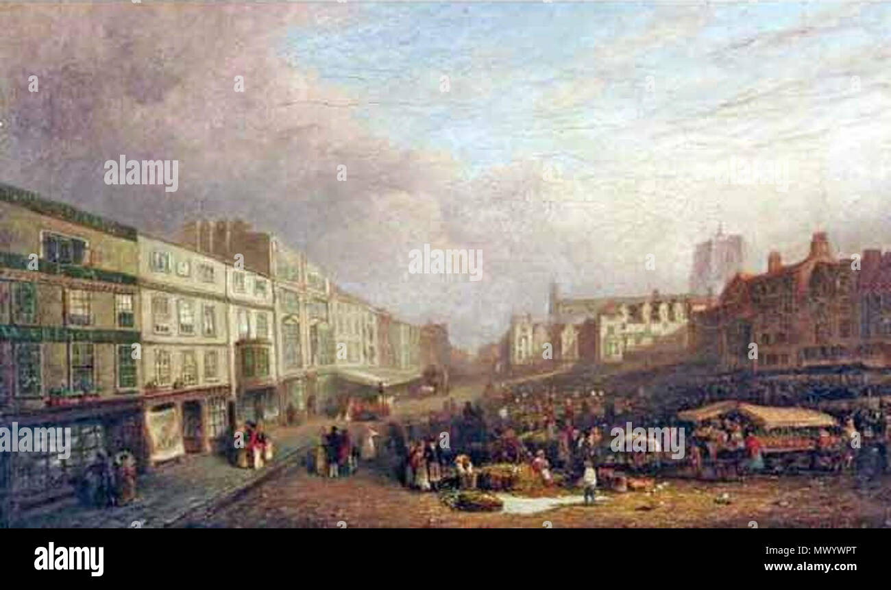 . Market Place, Norwich, 1842, David Hodgson (1798-1864) . 1842. David Hodgson (1798-1864) 400 Market Place, Norwich, David Hodgson 1842 Foto Stock