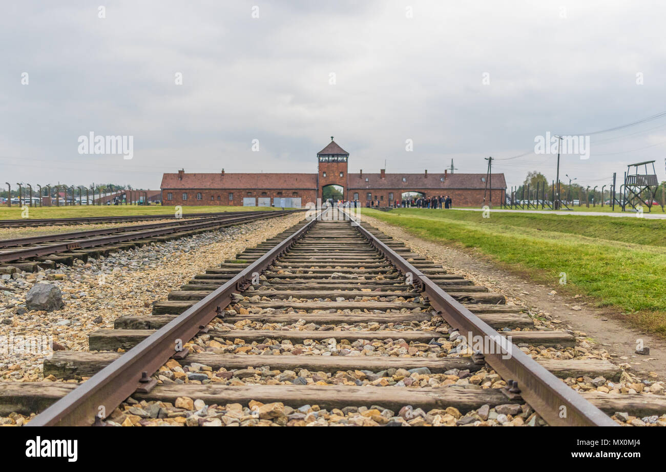 Auschwitz, Polonia - La più letale campo di sterminio durante la Shoah, e ancora oggi un esperienza indimenticabile per ogni ospite Foto Stock