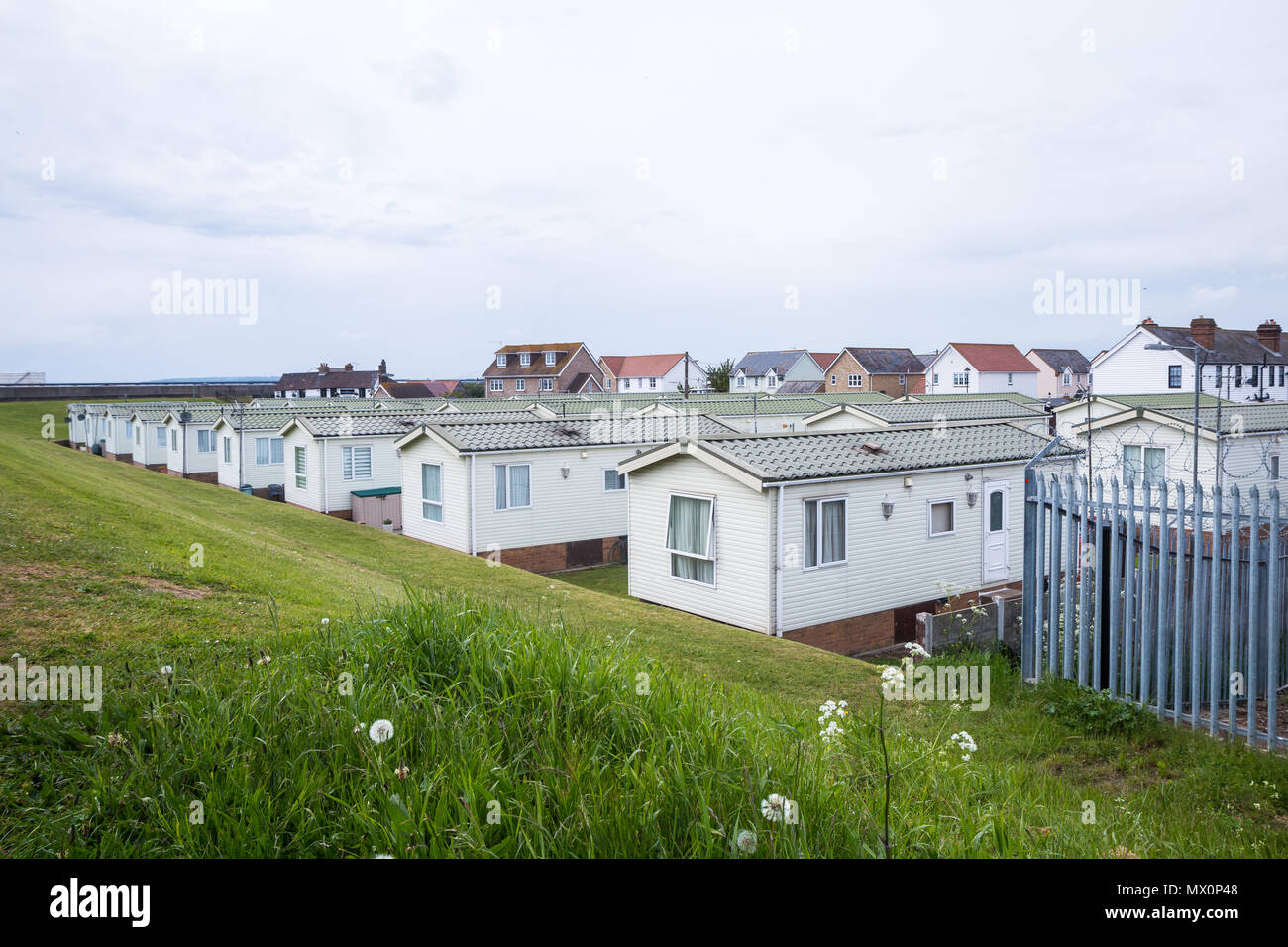 Caravan camp su canvey island Foto Stock