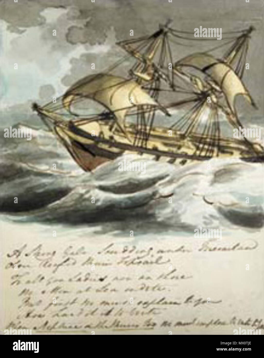 . Inglese: Sketchbook dettaglio, dipinta a bordo HMS Clio . circa 1812. La Cmdr. William Farrington caricato da Acad Ronin a en.wikipedia 281 HMS Clio c1812 Foto Stock