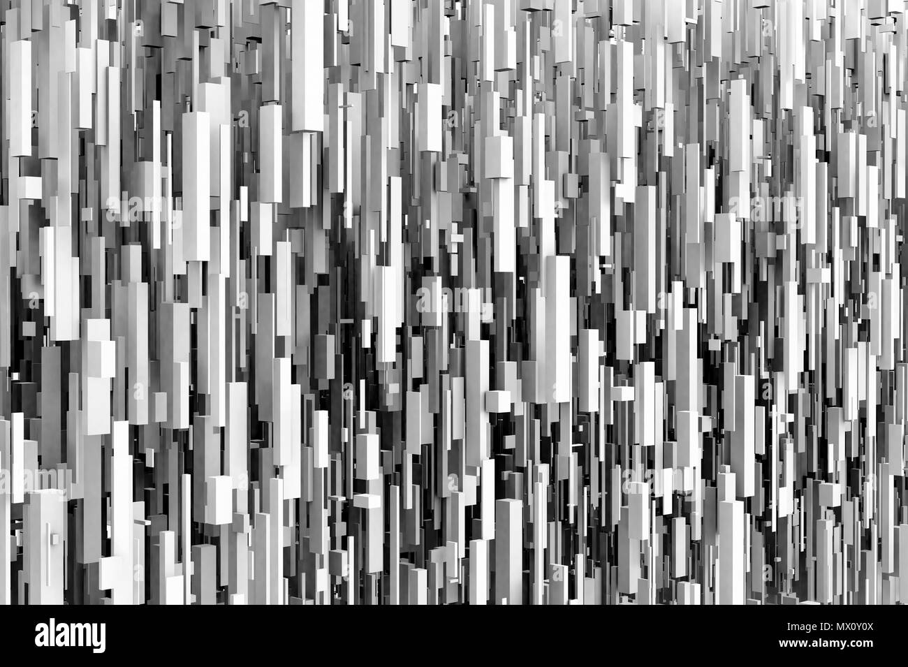 Abstract Sci-fi grigio geometrico tridimensionale Texture di sfondo da far levitare le caselle di elevata Foto Stock