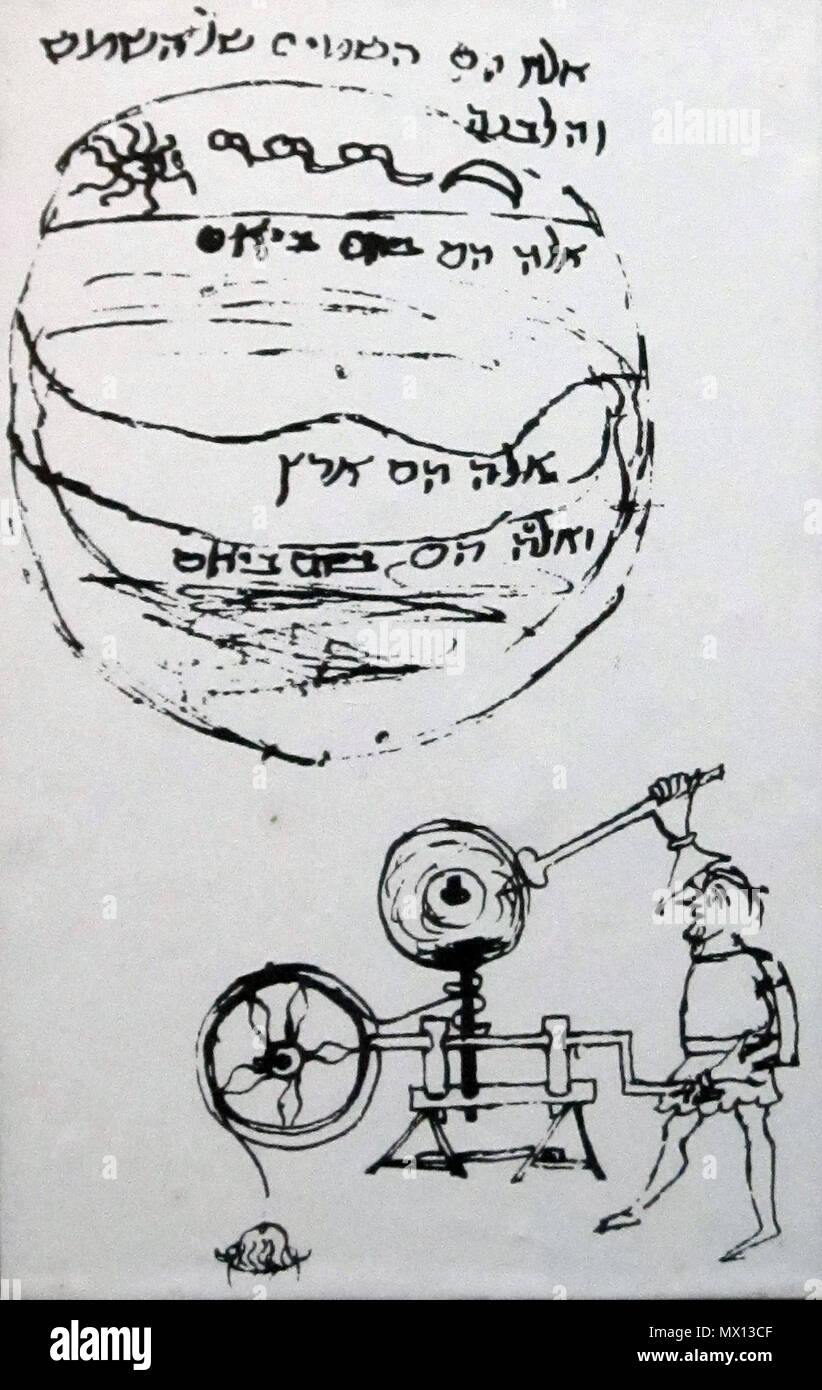 . Inglese: Disegno di solare e lunare dei cieli e della terra.. dal XVI secolo miscellanea manoscritto di origine sconosciuta . 8 agosto 2011. Sconosciuto 566 Solare e Lunare cieli, XVI c manoscritto Foto Stock