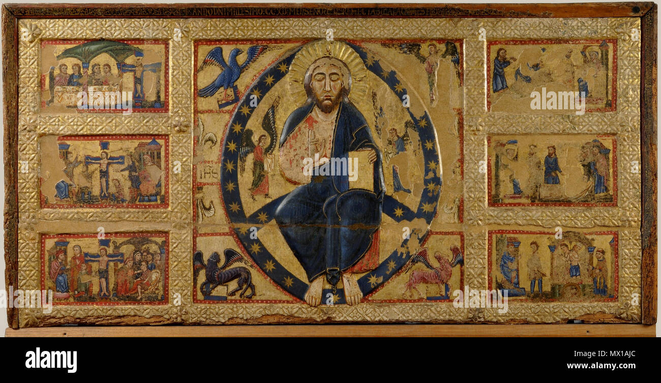 . Il Salvatore Benedizione e storie della Vera Croce . Inglese: Maestro di Tressa Salvatore Benedizione e storie della Vera Croce 1215 Siena Pinacoteca. . 8 febbraio 2012. Maestro di Tressa 406 Maestro di Tressa Salvatore Benedizione e storie della Vera Croce 1215 Siena Pinacoteca. Foto Stock