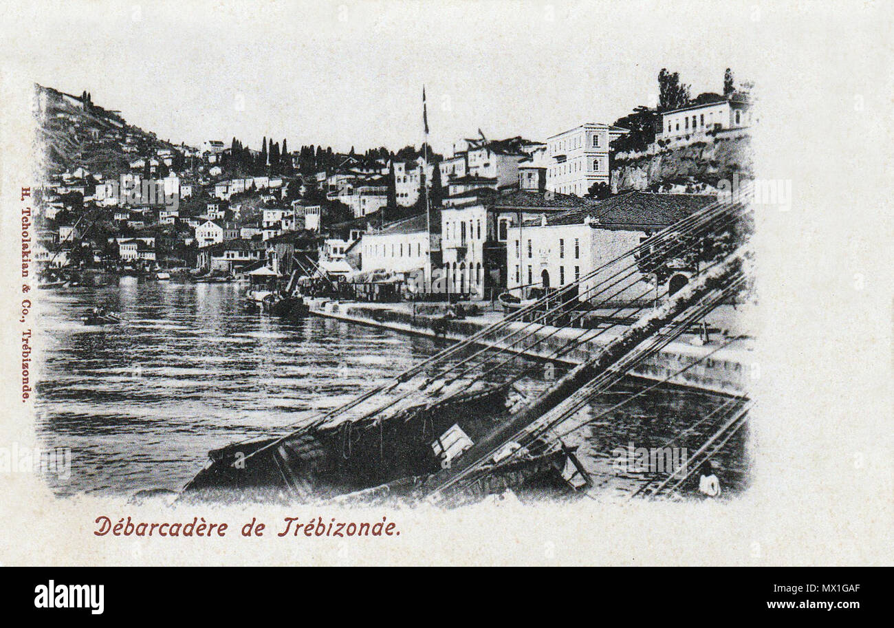 . Inglese: una cartolina di Trebisonda, Trabzon, Turchia. 10 giugno 2014, 18:17:05. H. Tchlokian 166 Dock a Trebisonda Foto Stock . Inglese: una cartolina di Trebisonda, Trabzon, Turchia. 10 giugno 2014, 18:17:05. H. Tchlokian 166 Dock a Trebisonda Foto Stock