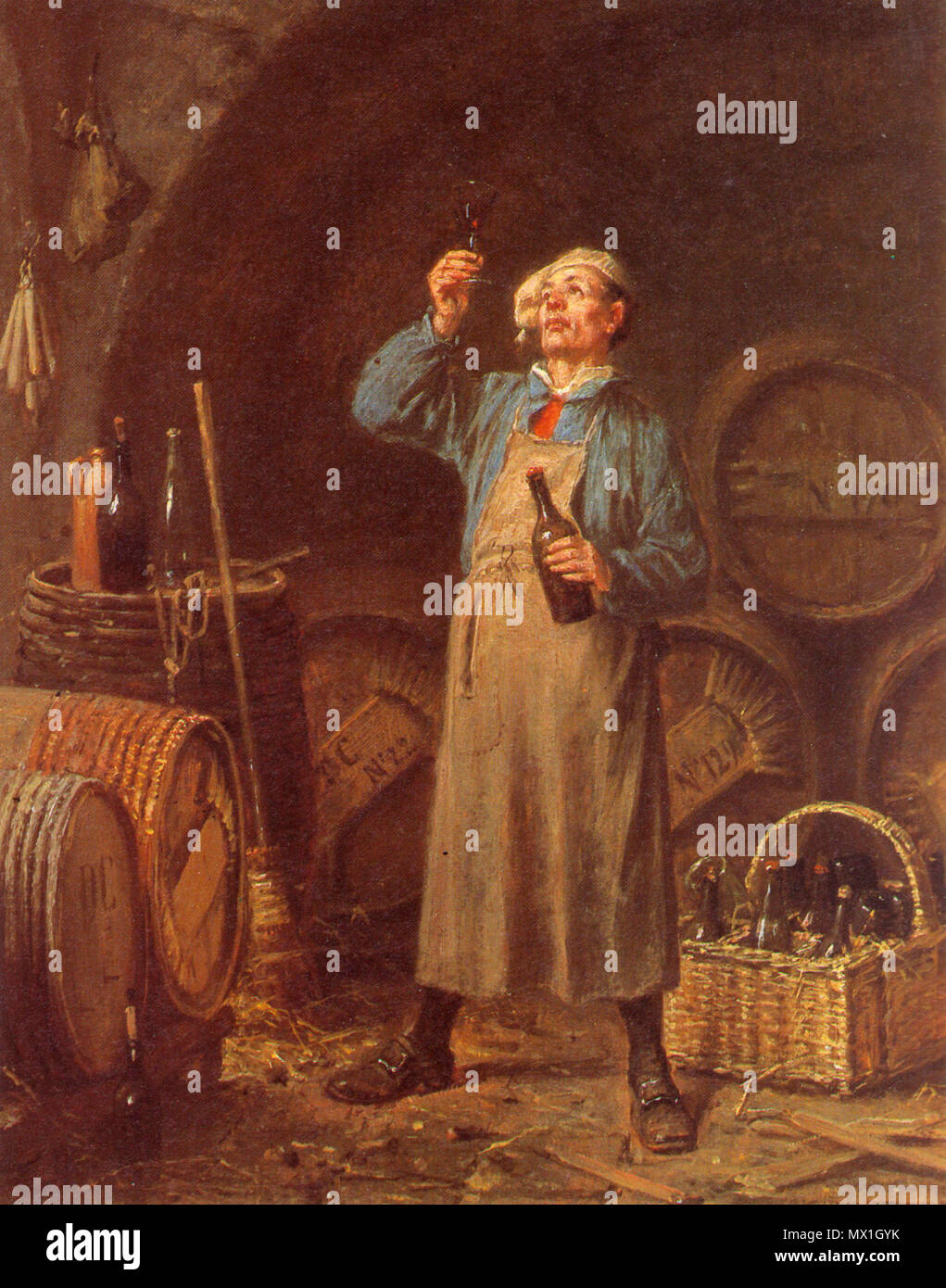 . Français : L'amateur de vin par Jan David Col (1822-1900) . Il 16 dicembre 2011. Jan David Col (1822-1900) 308 Jan David Col (1822-1900), l'amateur de vin Foto Stock