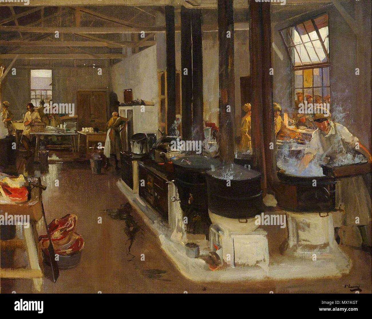 . Джон Лавери (англ. John Lavery) (1856-1941) - ирландский художник, портретной мастер и пейзажной живописи. ================== Sir John Lavery RA (20 marzo 1856 - 10 gennaio 1941) era un pittore irlandese più noto per i suoi ritratti e raffigurazioni di guerra. www.youtube.com/watch?v=yRaCb7czsQI . 2 marzo 2016, 09:30. Leonid Ll 598 l'Ordnance Capo's Cookhouse, Henriville, Boulogne (24703850058) Foto Stock