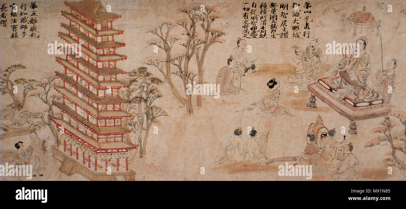 339 Kegon Gojūgo-sho Emaki (Todaiji) Foto Stock