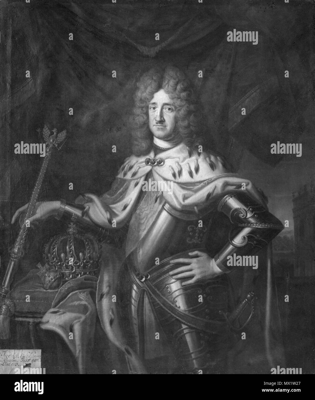 . Svenska: Fredrik I, 1657-1713, konung av Preussen, kurfurste av Brandenburg . 1704 221 Fredrik I, 1657-1713, konung av Preussen, kurfurste av Brandenburg - Nationalmuseum - 15775 Foto Stock