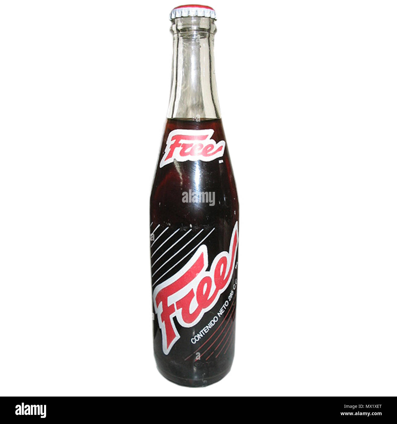 . Español: Botella de bebida 'Libero Cola' de propiedad de CCU, que dejó de producirse en 1994, en Cile. 21 marzo 2005, 20:09:42. CCU - Compañía de Cervecerías Unidas S.A. - Cile 94 Botella libera Foto Stock