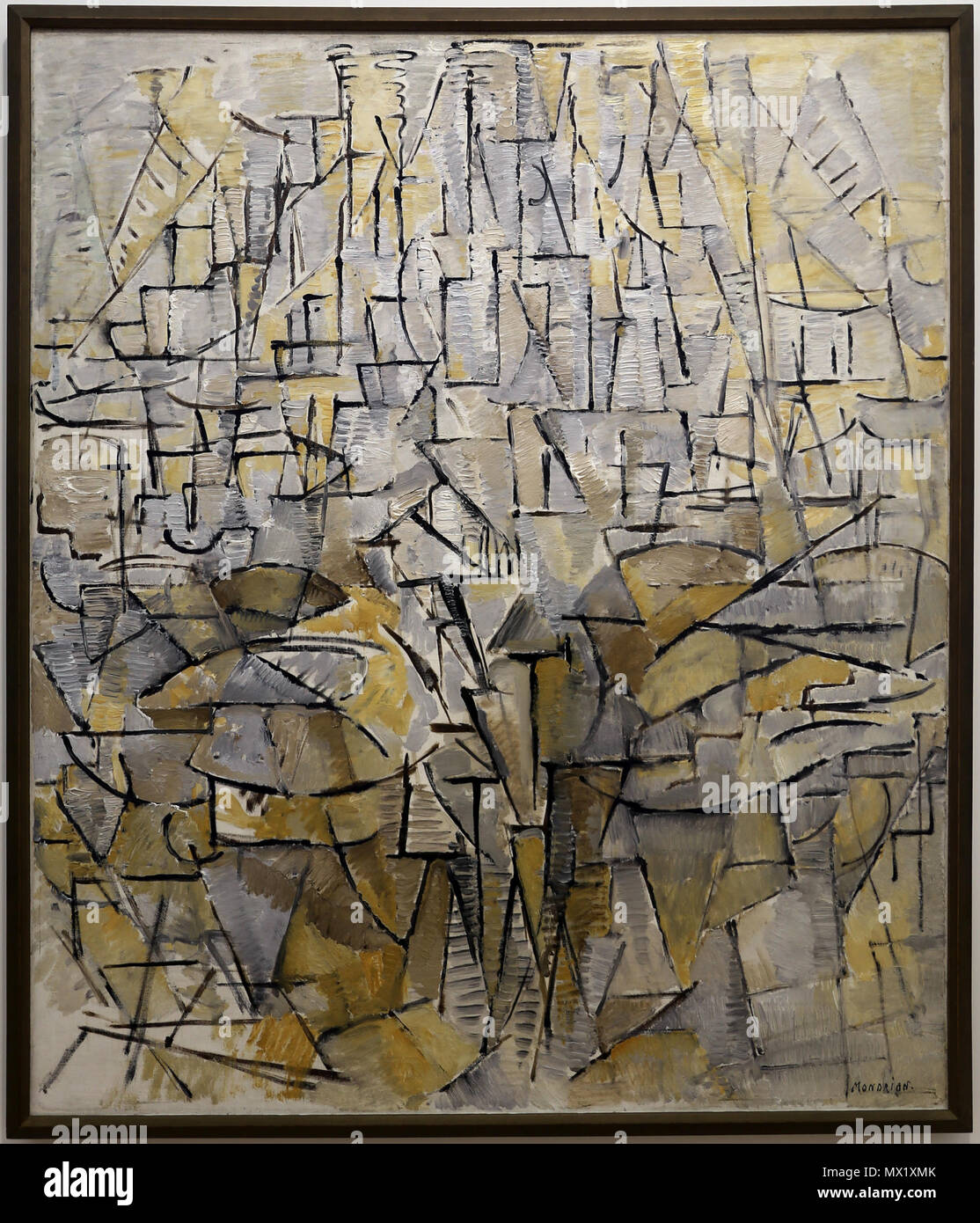 . Il tableau n. 4 . Inglese: dipinti di Piet Mondriaan nel Gemeentemuseum Den Haag, o visto c durante il periodo di esposizioni nel 2017 . 1913 ; 2017-03-14 14:20:50. Sailko 484 Piet Mondrian, tableau n. 4, 1913, 01 Foto Stock