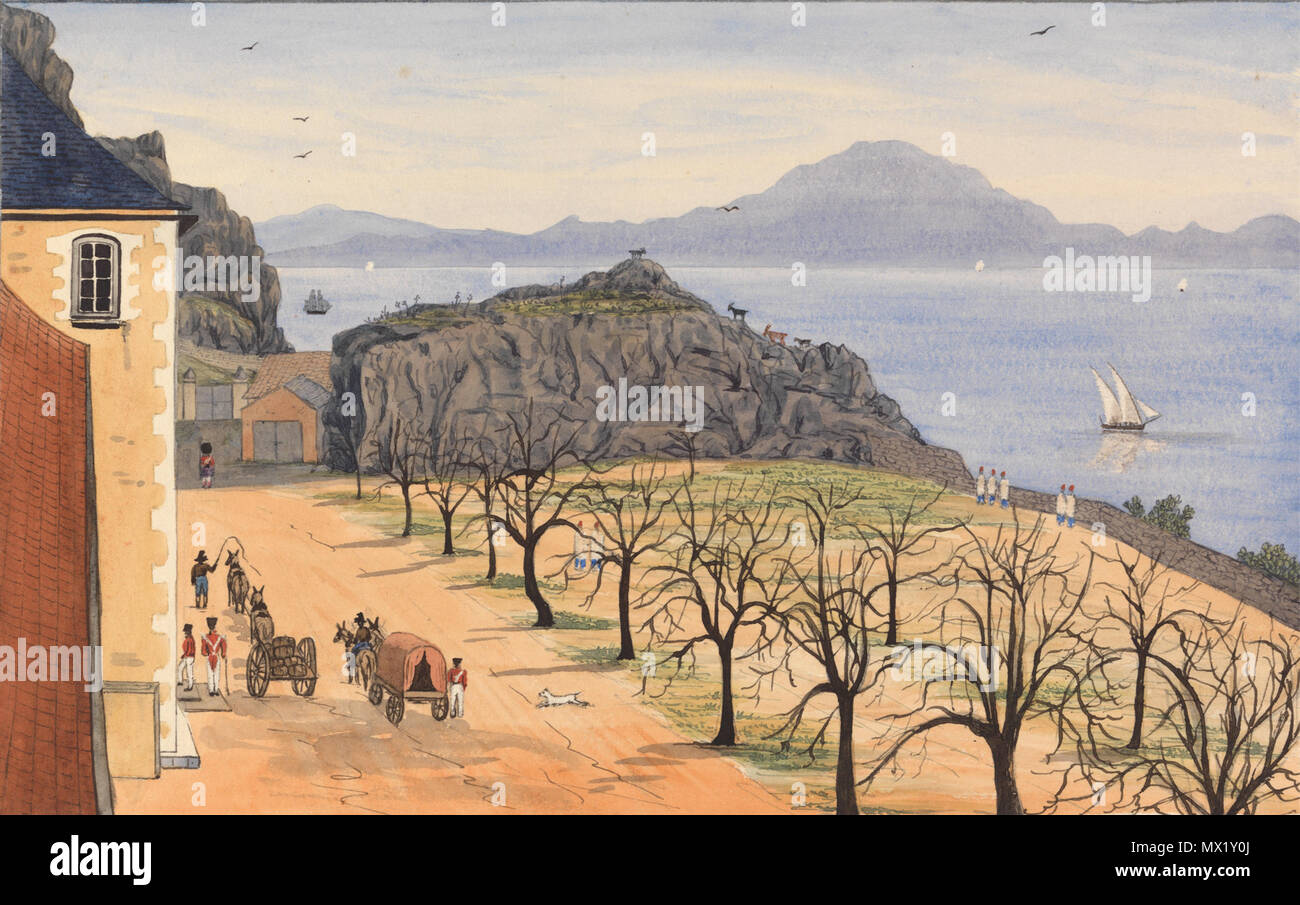 B1975.4.477 598 Montagne di Africa, dall'Ospedale di Gilbraltar Foto Stock