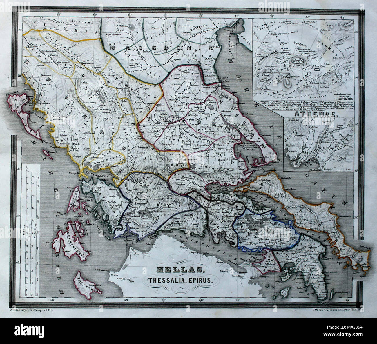 . Inglese: Hellas (Tessaglia e Epiro) da Orgis Terrarum Antiquus 1861 . 24 ottobre 2013, 16:47:47. Orbis Terrarum antiquus 1861 271 Hellas, Tessaglia, Epiro terrarum antiquus 1861 Foto Stock