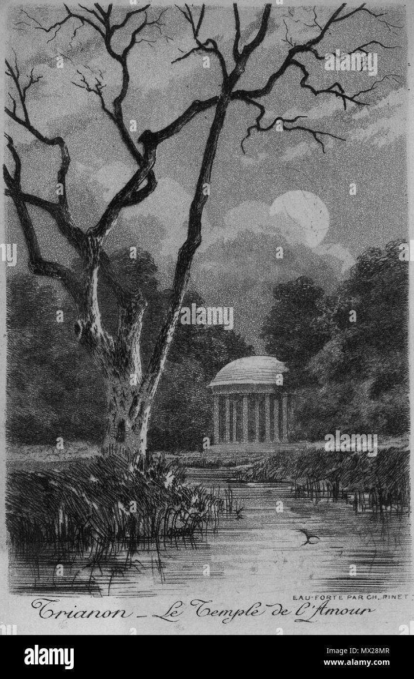 . Français : Versailles, Trianon, Le Temple de l'Amour - eau-forte de Charles Pinet . 16 novembre 2013, 16:48:01. Charles Pinet 615 Trianon - Le Temple de l'Amour Foto Stock