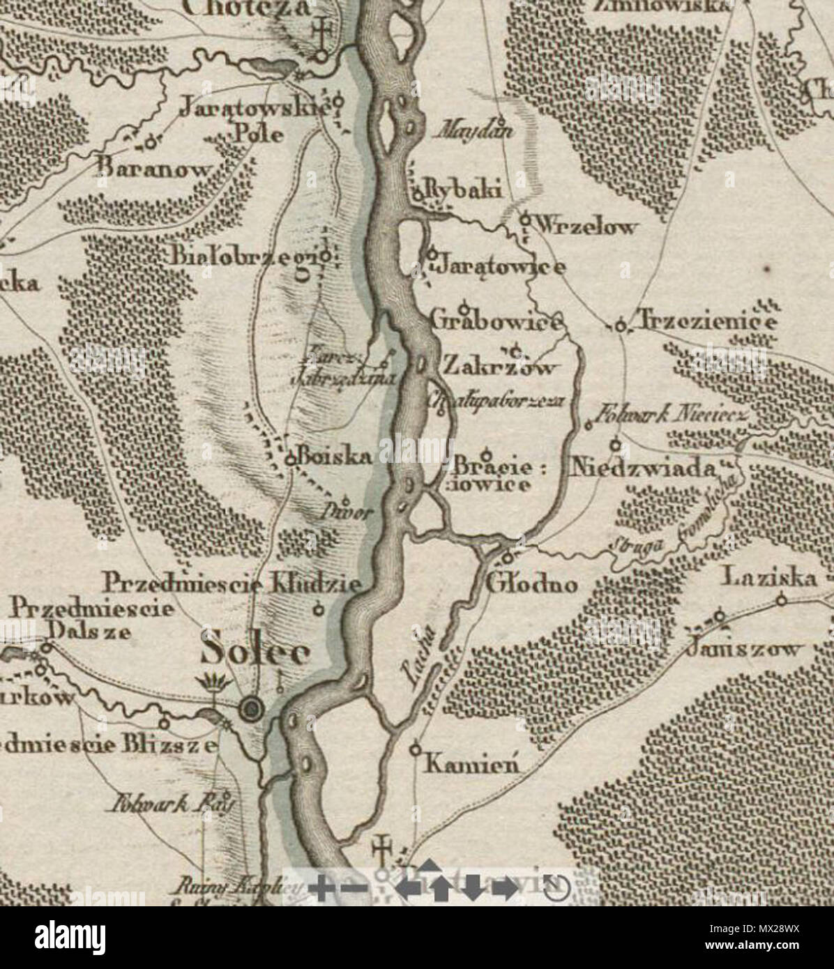 . Polski: Otoczenie Goszczy na mapie z XVIII w . 27 novembre 2013, 17:42:11. Perthées, Karol 460 Otoczenie Goszczy na mapie z XVIII w Foto Stock