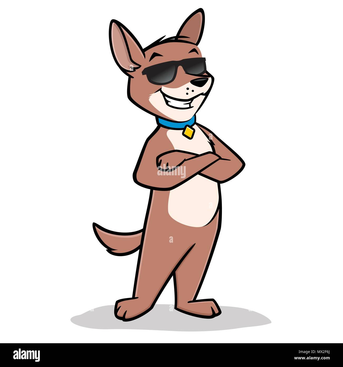 Cartoon Cool Dog Illustrazione Vettoriale