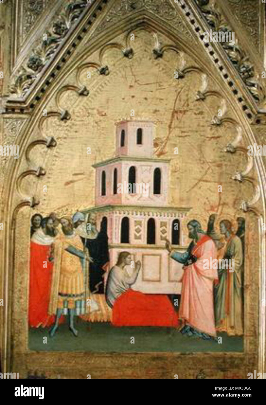 . Inglese: Andrea Orcagna e Jacopo di Cione San Matteo e quattro storie della sua vita. Dettaglio 1367-68, Uffizi di Firenze . Il 22 giugno 2011. Orcagna 4 10c. Andrea Orcagna e Jacopo di Cione San Matteo e quattro storie della sua vita. Dettaglio 1367-68, Uffizi di Firenze Foto Stock