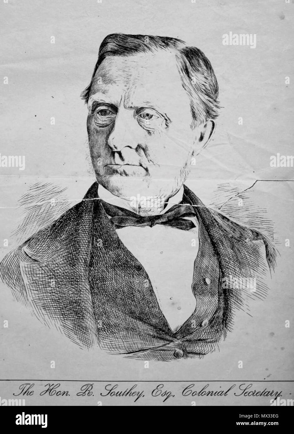 . Inglese: Sir Richard Southey. British Imperial Amministratore dell Africa meridionale. 21 gennaio 2014, 09:36:53. WH Schroder. Cape Town. 562 Sir Richard Southey - Gli Zingari - Cape Colony Foto Stock