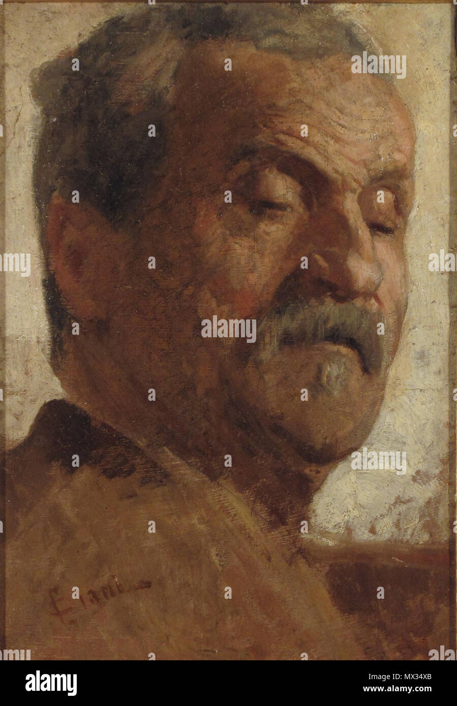 . Italiano: Olio su tavole di merito 22,5x33 cm, firmato in basso a sinistra . 9 maggio 2014, 16:15:09. Cesare Ciani 121 Cesare Ciani Autoritratto Foto Stock