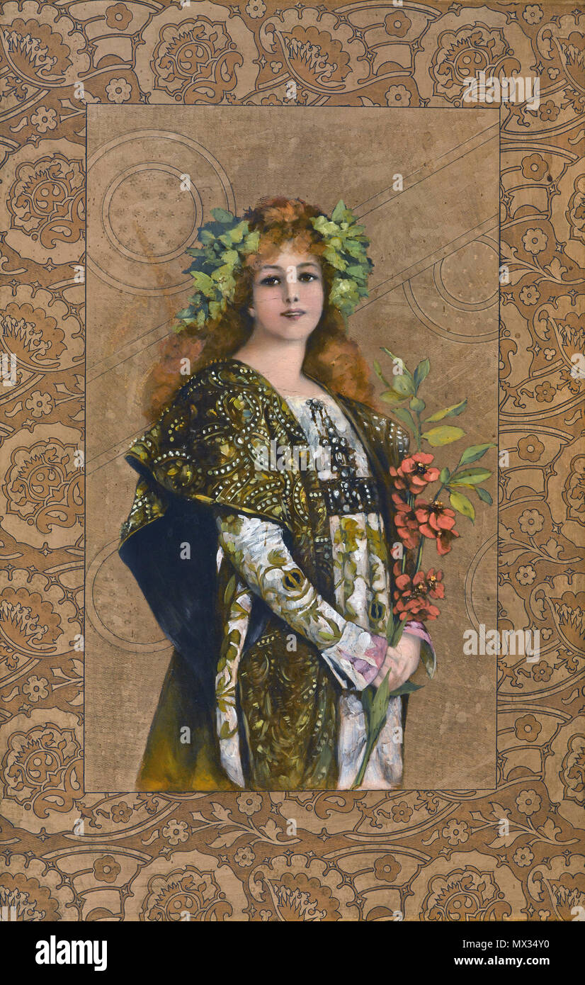 Sarah Bernhardt in Gismonda, dalla scuola francese del XIX centur 544 Sarah Bernhardt in Gismonda, dalla scuola francese del XIX secolo Foto Stock