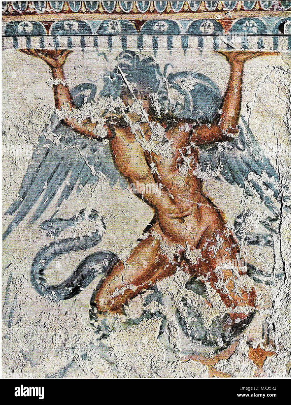 197 murale etrusca typhon2 Foto Stock