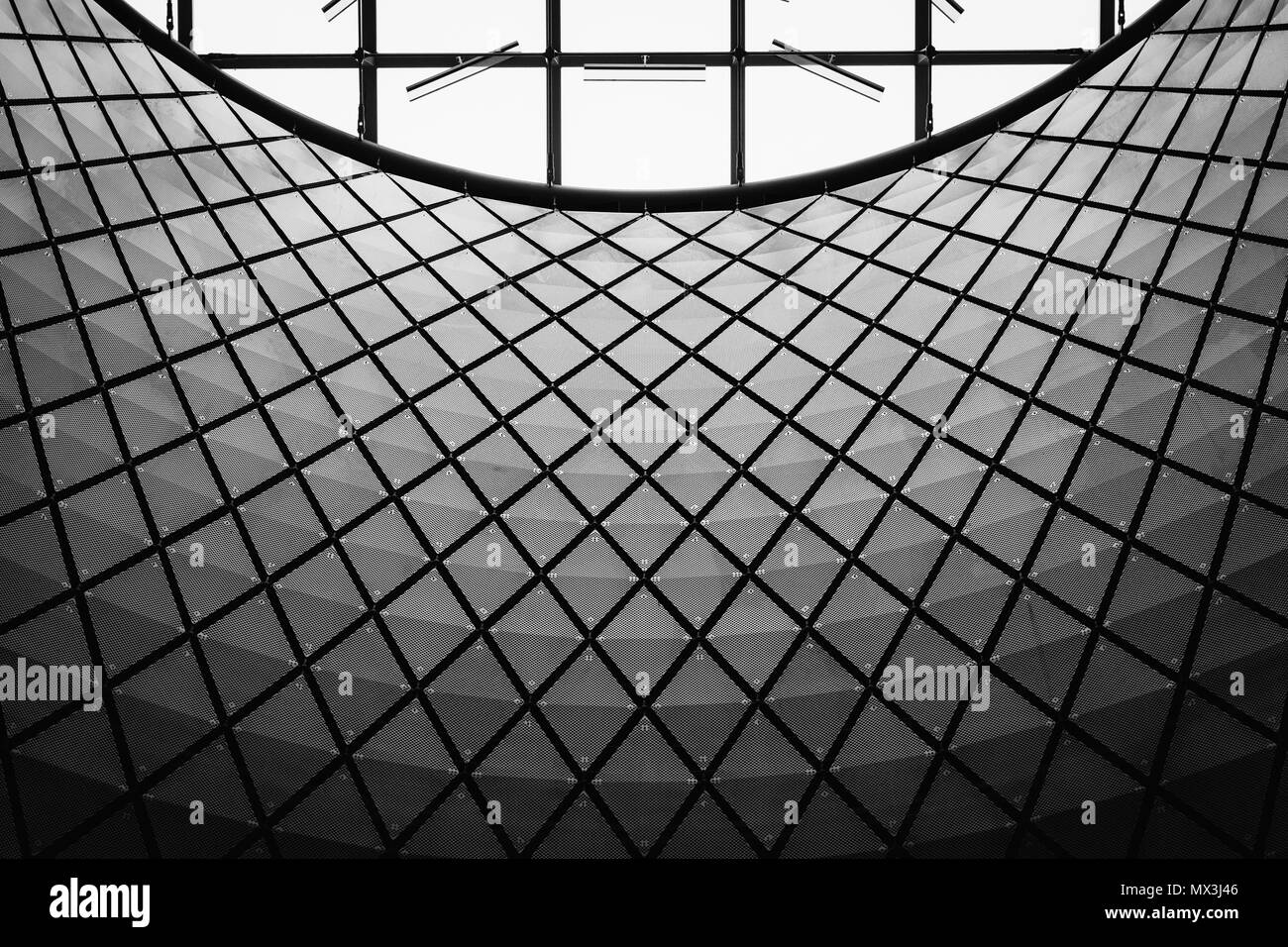 Dettagli architettonici del Fulton Center di Manhattan, New York City. Foto Stock