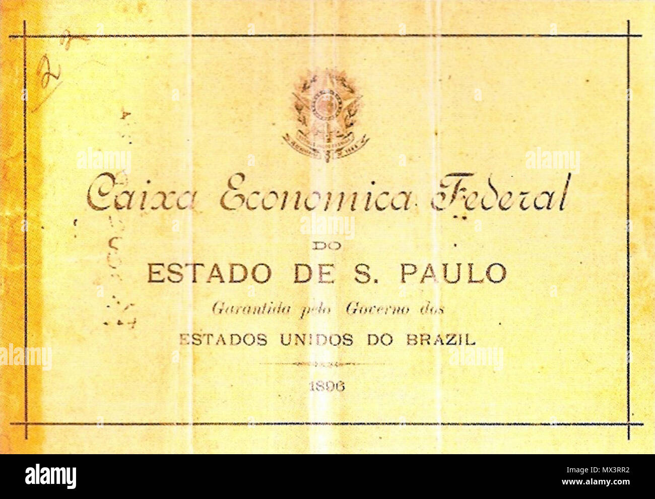 108 Caderneta de Poupança CEF, 1896 Foto Stock