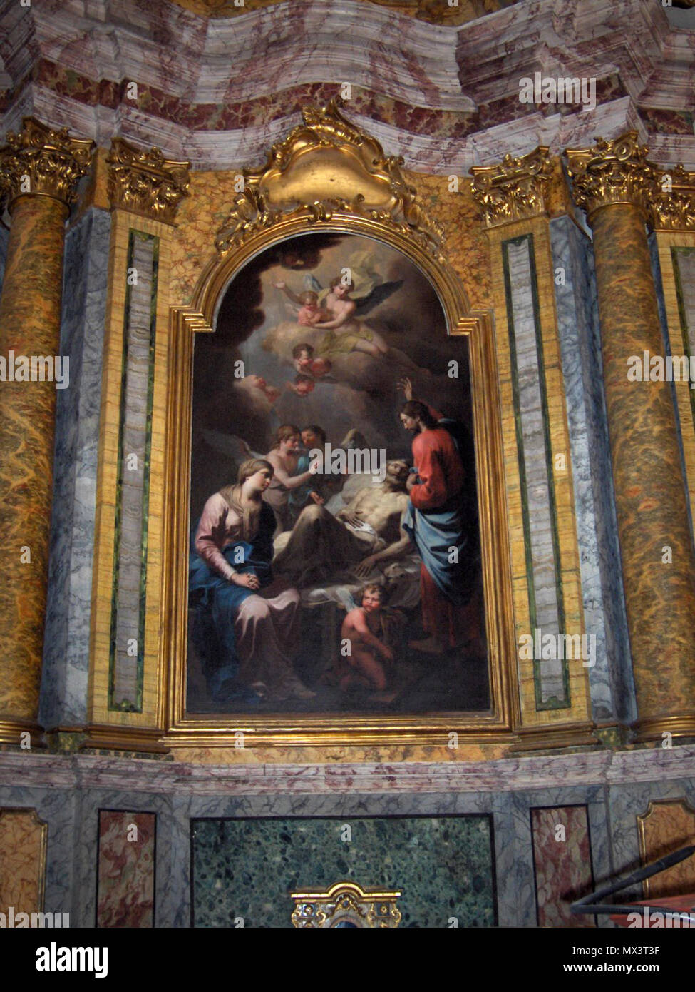 . Dipinto nella chiesa di Santa Maria sopra Minerva, Assisi, Italia . Il 7 aprile 2006. Georges Jansoone 590 Tempio.dell.Minerva07 Foto Stock