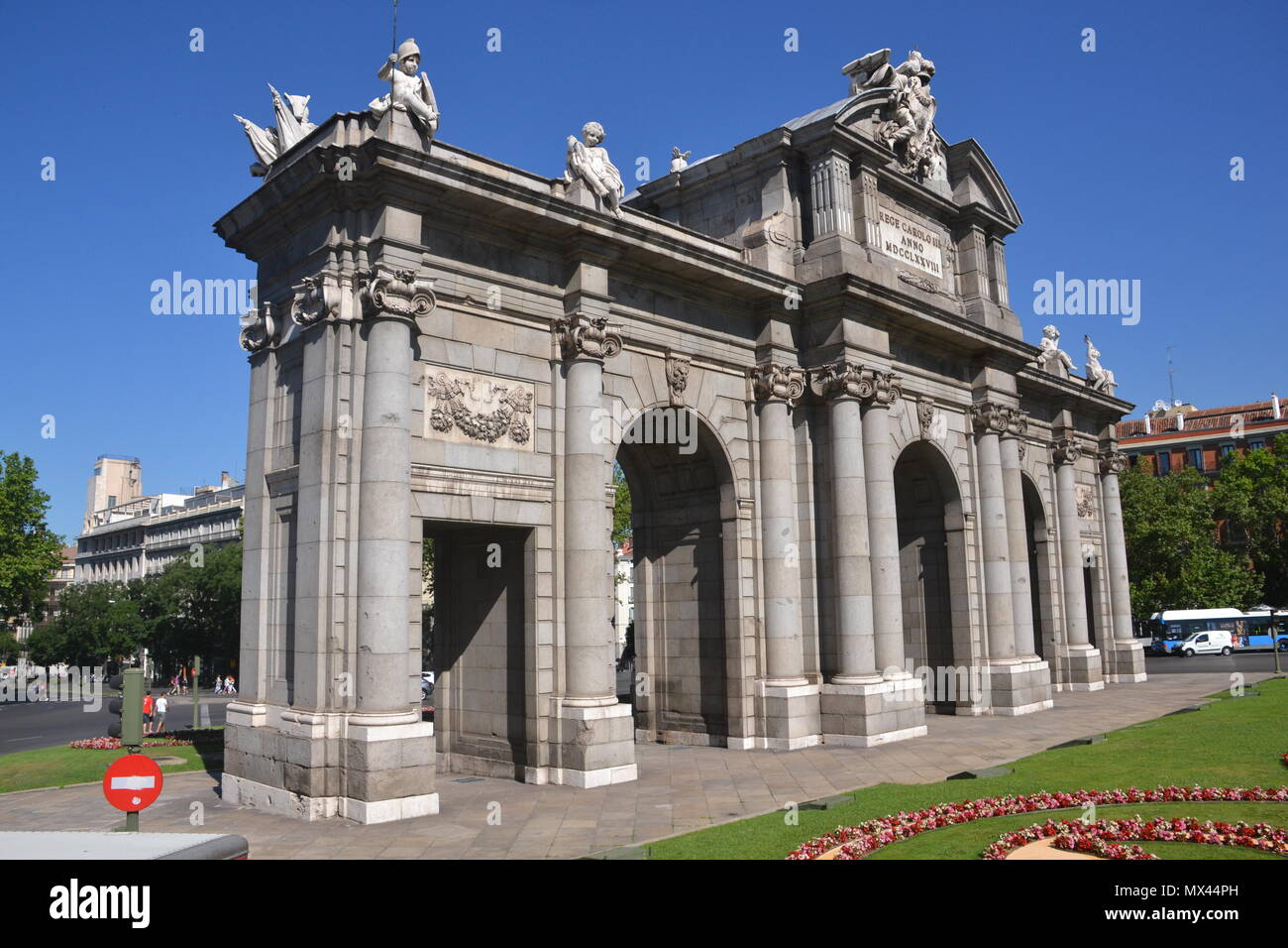 Puerta de Alcalá, Madrid, España Foto Stock