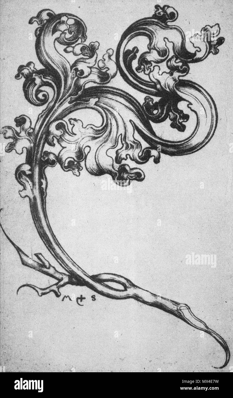 . Deutsch: Martin Schongauer, Viertes Krabbenornament, Kupferstich, Lehrs 114. 12 maggio 2006, 14:00:29. Martin Schongauer (1448-1491) Descrizione tedesco pittore e incisore, Data di nascita e morte nel 1450 circa 2 febbraio 1491 Luogo di nascita e morte Colmar Breisach posizione Lavoro Colmar Breisach competente controllo : Q155575 VIAF: 166391275 ISNI: 0000 0001 2128 7926 ULAN: 500028143 LCCN: N79021853 WGA: SCHONGAUER, Martin WorldCat 404 Martin Schongauer - Viertes Krabbenornament (L114) Foto Stock