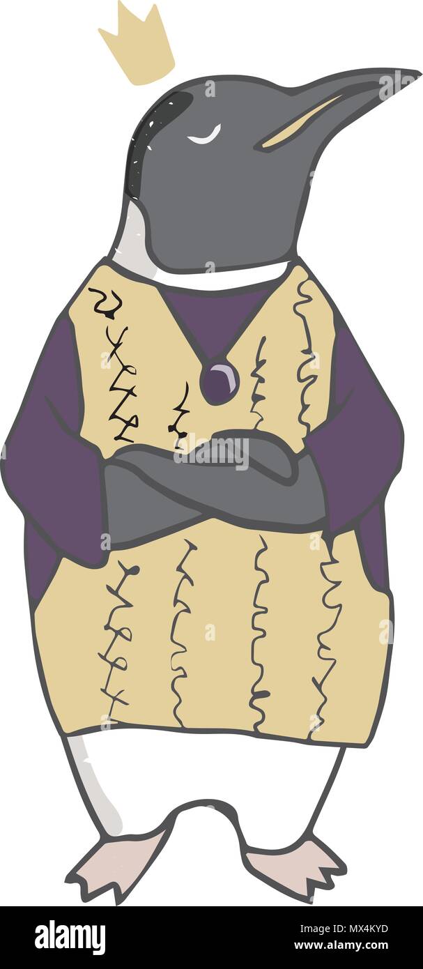 Penguin abbigliamento il vettore di caratteri Illustrazione Vettoriale