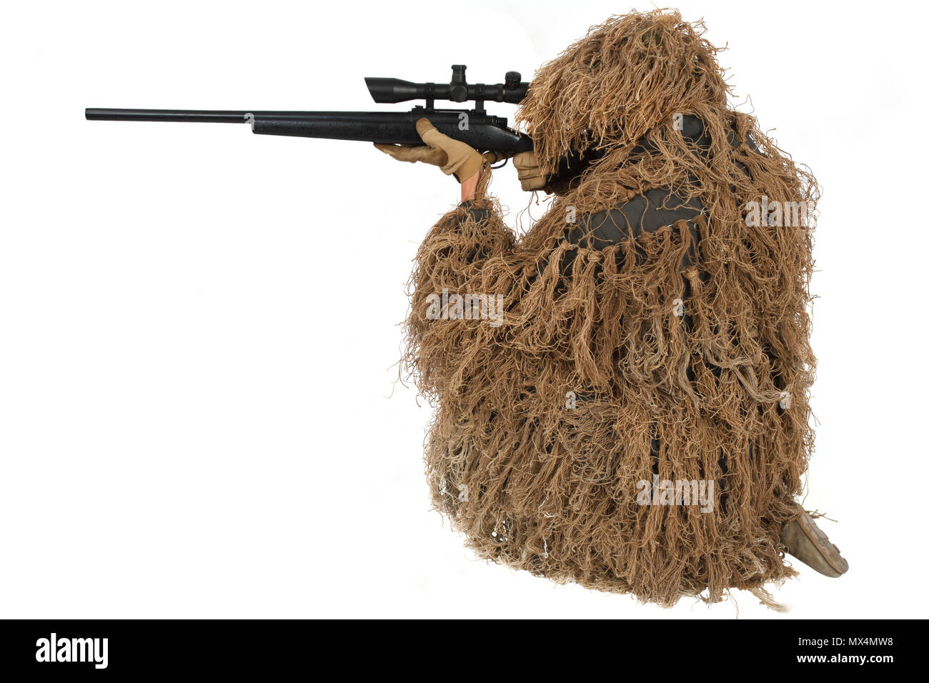 In sniper Ghillie Suit Foto Stock