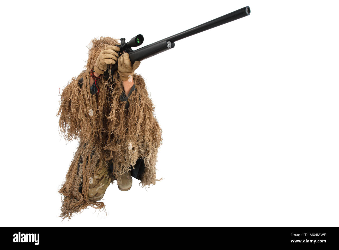In sniper Ghillie Suit Foto Stock