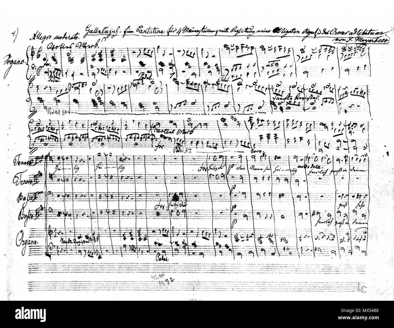 . Inglese: manoscritto di Cantatine scritto da Meyerbeer per suo padre la sinagoga, 1815 . Il 12 luglio 2006. Giacomo Meyerbeer 414 Meyerbeer Cantatine Foto Stock