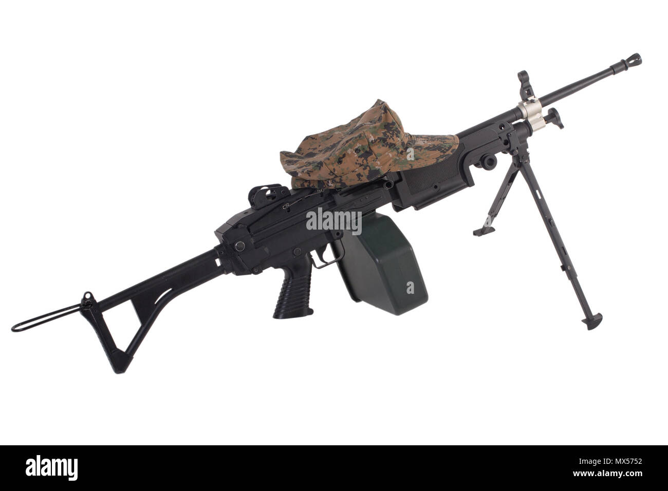 Mitragliatrice e US marina il kepi isolato su bianco Foto Stock