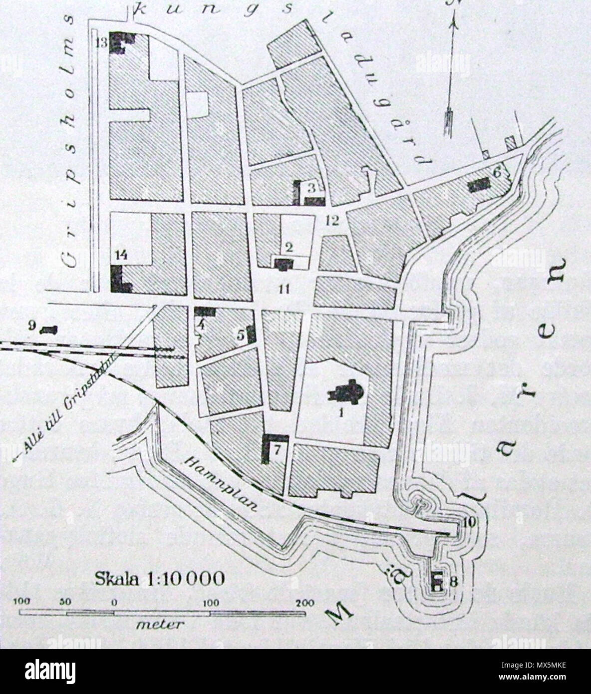 . Inglese: immagine della mappa di Mariefred in Södermanland, Svezia Svenska: Foto av karta över Mariefred ho Södermanland i Sverige . Artista sconosciuto 337 Karta Mariefred Foto Stock