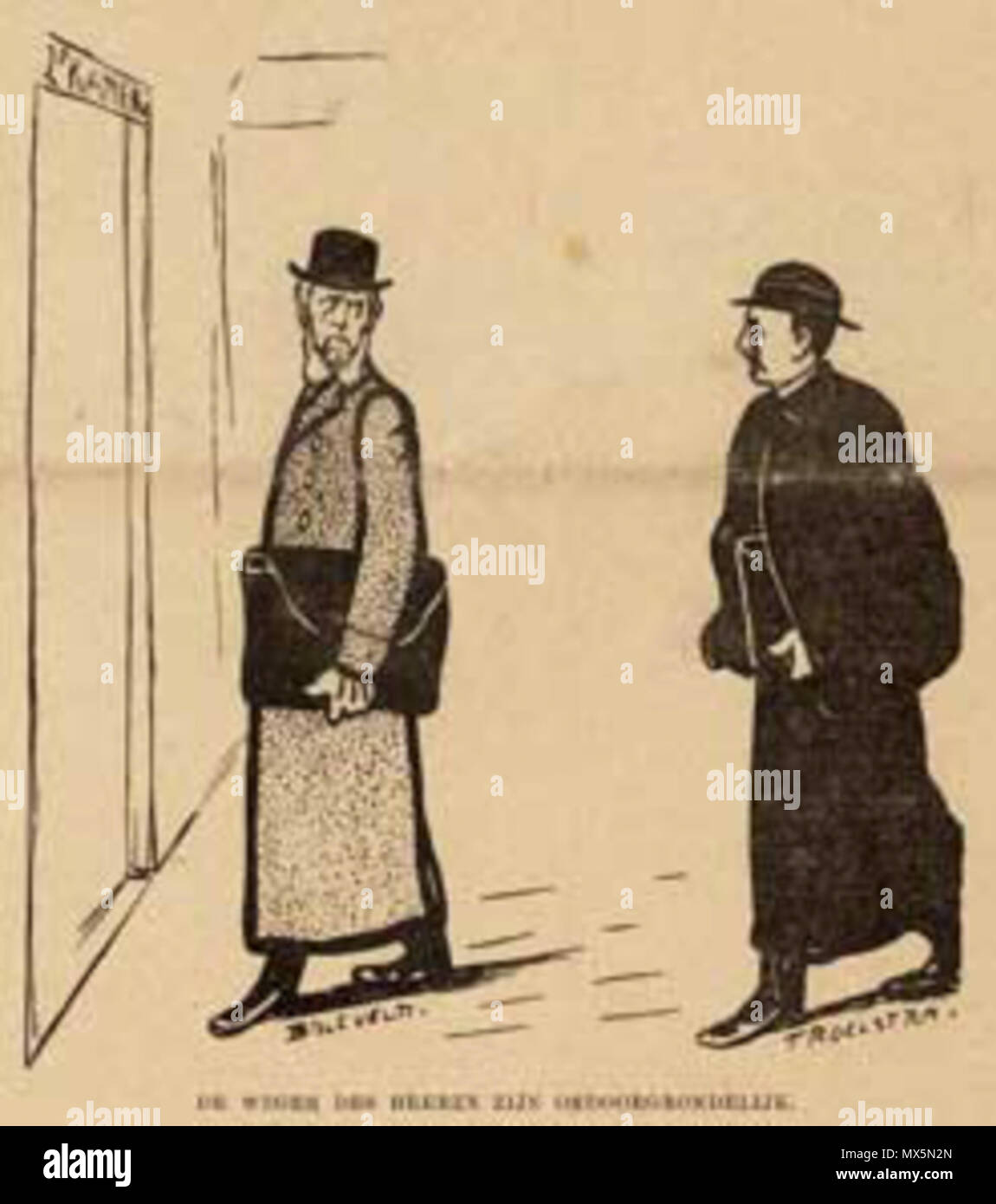 . Nederlands: cartoon in het zondagsblad Het Volk . 1902. Albert Hahn sr 85 Bijleveld Troelstra Foto Stock