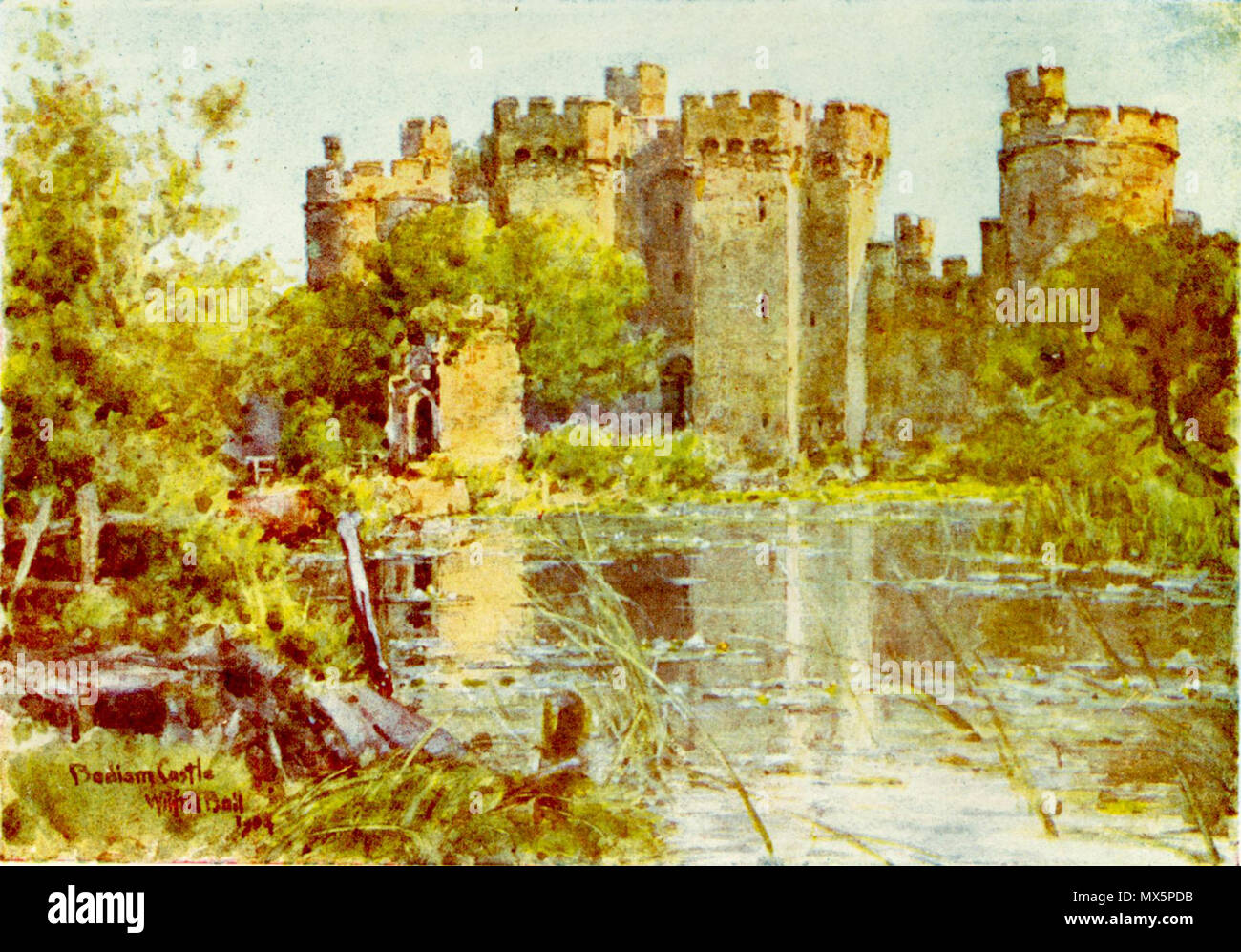 . Il Castello di Bodiam dipinta da Wilfrid palla in 'Sussex dipinta" (1906). 1904. Wilfrid sfera (1853-1917) 89 Bodiam-Castle Foto Stock