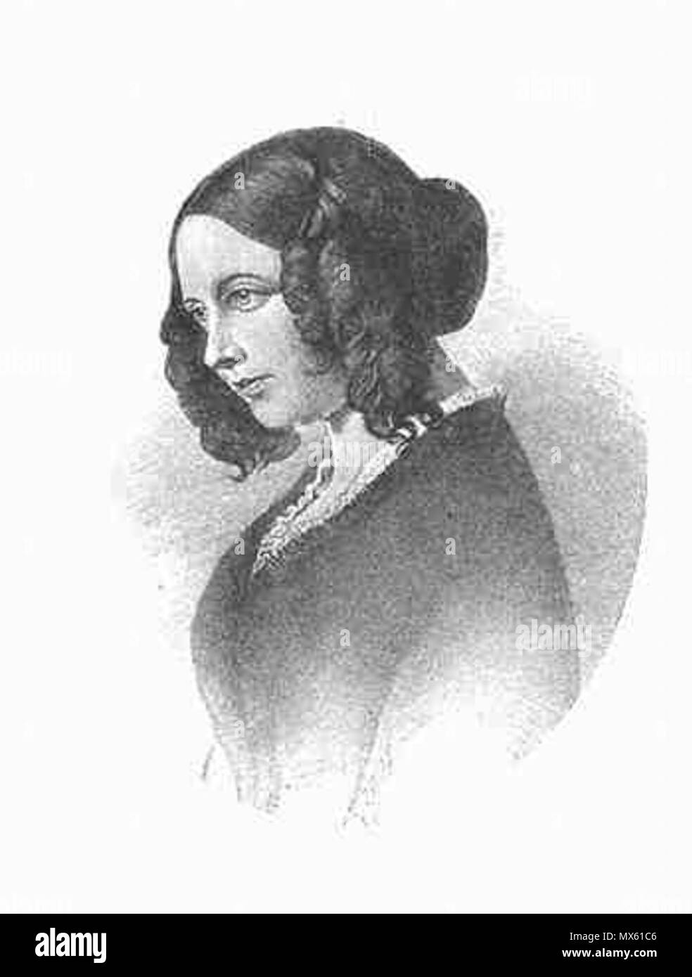 . Inglese: Catherine Hogarth nel 1845, da una foto di Daniel Maclise, R.A. Español: Catherine Hogarth en 1845, de una foto por Daniel Maclise, R.A. circa 1845. Da una foto di Daniel Maclise, R.A. 119 Catherine Hogarth-Dickens Foto Stock