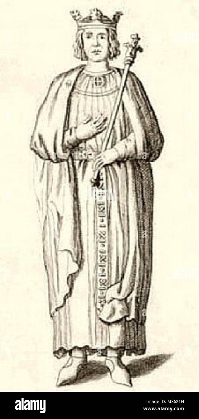. Giovani Henry, figlio di Enrico II, un disegno della statua reclinata distrutta nel 1733 nella cattedrale di Rouen - Illustrazione dal " Livre du Millénaire de la Normandie " (Libro del millennio della Normandia), 1911, dopo Gaignères (c. 1700) . Il 14 ottobre 2006. Sconosciuto 275 Enrico Young-Plantagenet Foto Stock
