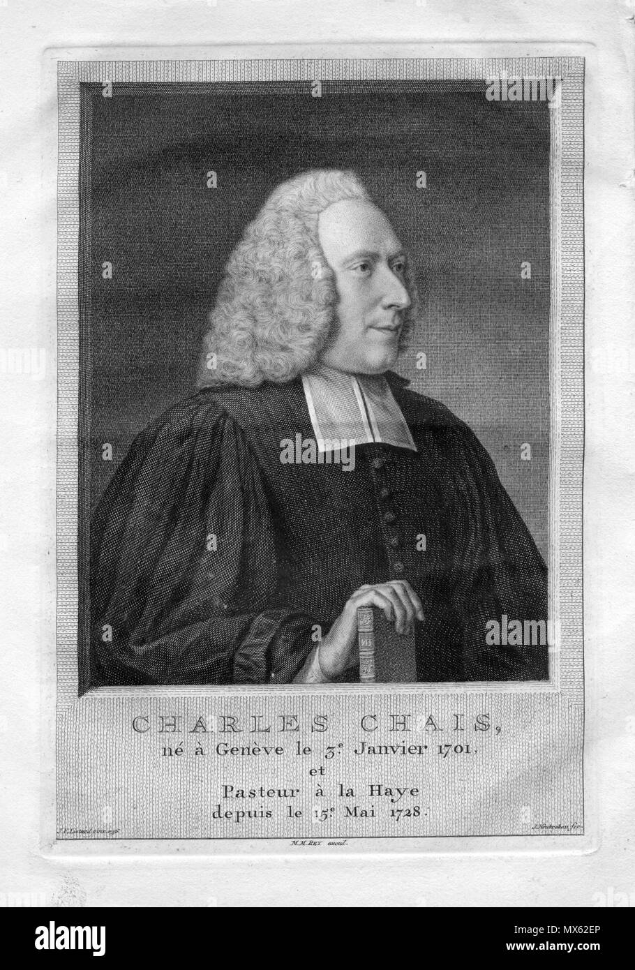 . Français : portrait gravé . inconnue (après 1755). Jakob Houbraken d'après Jean-Étienne Liotard 124 Charles-Pierre Chaix Foto Stock