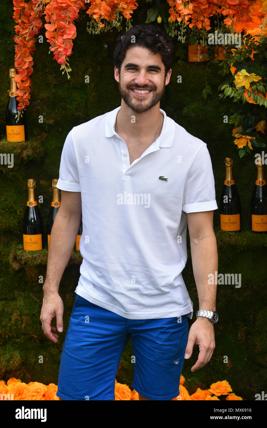 New Jersey, USA. 2° giu, 2018. Darren Criss assiste l'undicesima edizione del Veuve Clicquot Polo Classic a Liberty State Park il 2 giugno 2018 nella città di Jersey, New Jersey. Credito: Erik Pendzich/Alamy Live News Foto Stock