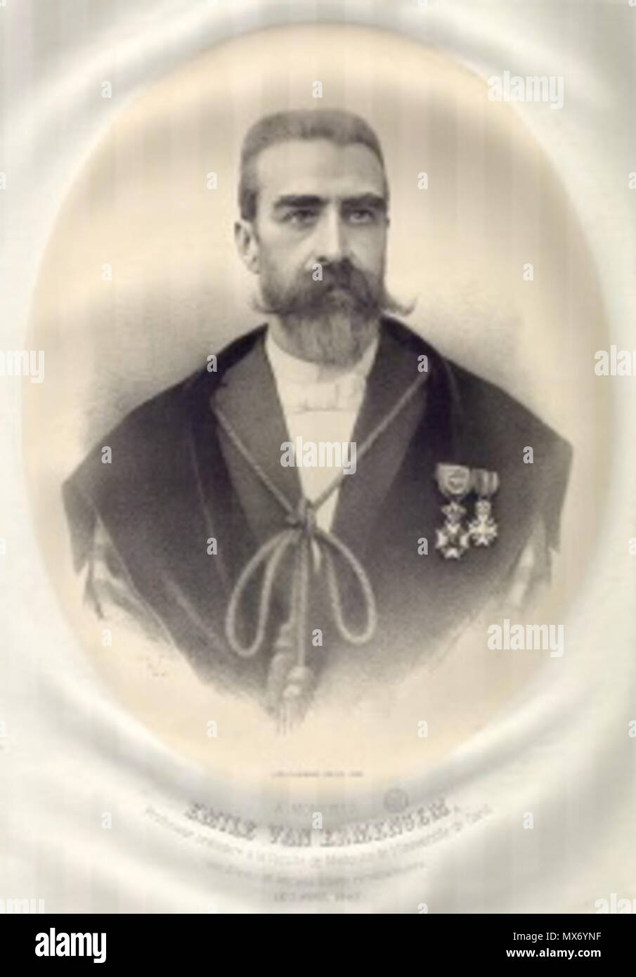 . Inglese: Émile van Ermengem (1851-1932), bacteriologist belga . 1897. Florimond Van Loo (1823 -?) 193 Ermengem Foto Stock