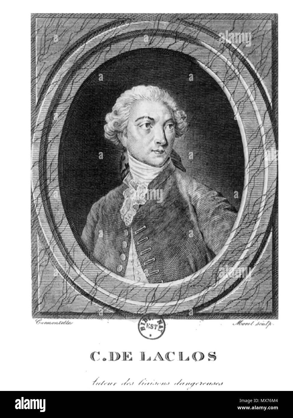 . Français : Pierre Choderlos de Laclos, auteur des liaisons dangereuses, estampe, Paris , circa 1782-1799. Il 4 settembre 2015. Antoine Alexandre Morel (1765-1829 ), graveur & Carmontelle (1717-1806 ), dessinateur du modèle 115 Carmontelle, Morel.- Pierre Choderlos de Laclos c.1782-1799 Foto Stock